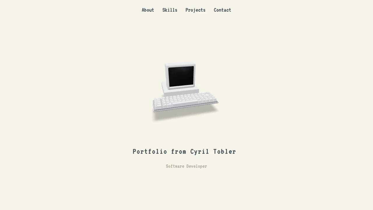 Startseite von t0bler.ch, Portfolio von Cyril Tobler