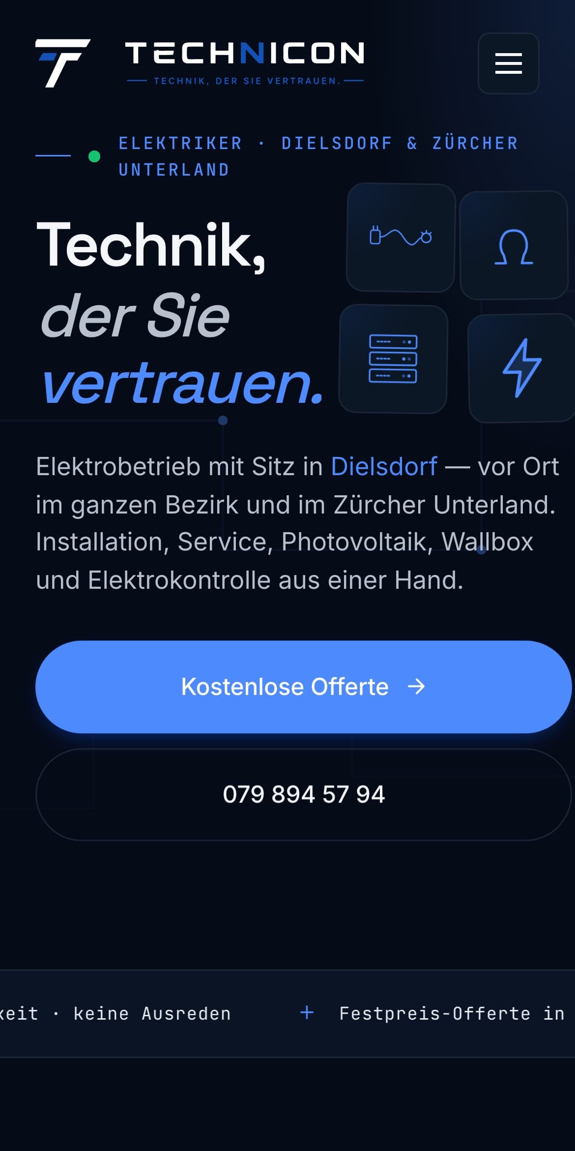 technicon.ch auf dem Telefon