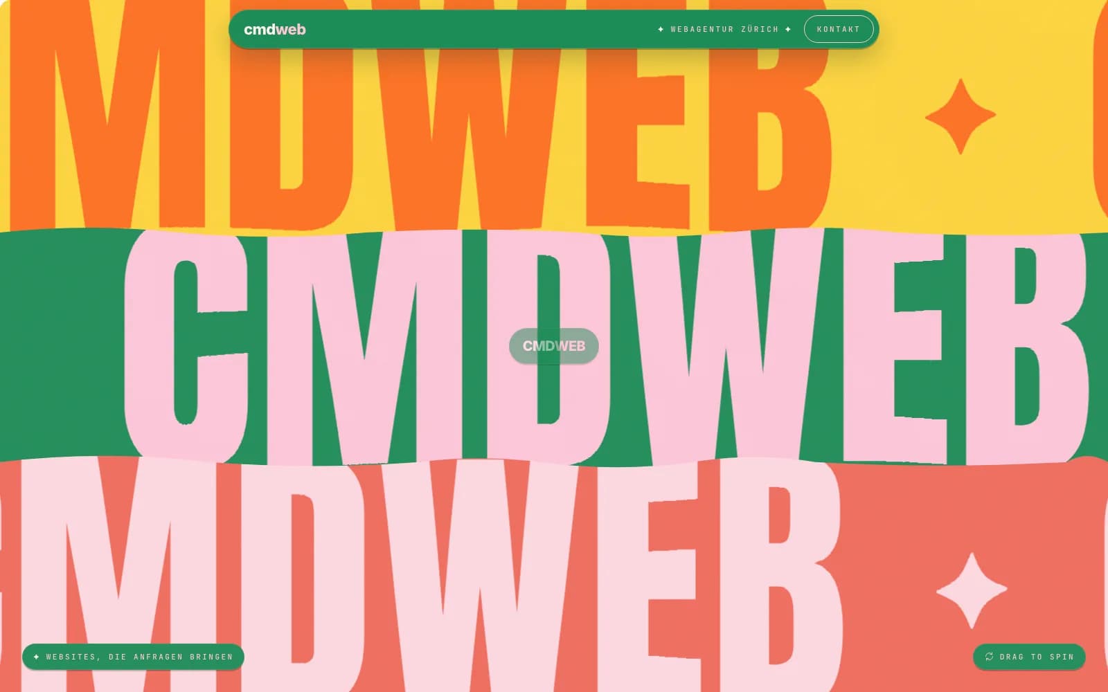 The Can, eine Dose mit cmdweb-Schriftzug in Gelb, Grün und Koralle